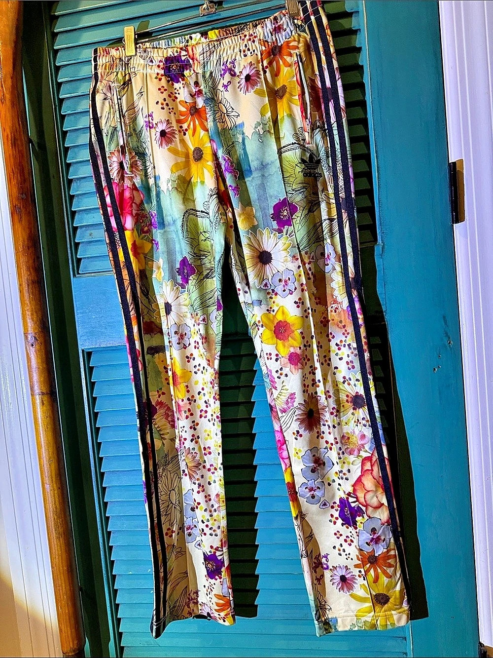 adidas Floral Track Pants Multicolor US XS Like New